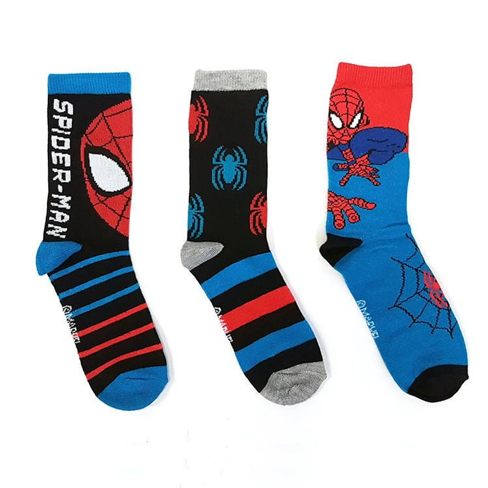 Mi-chaussettes Spiderman pour garçons en paq. de 3