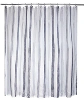 MODA AT HOME WATERCOLOUR STRIPE FABRIC SHOWER CURTAIN - GREY