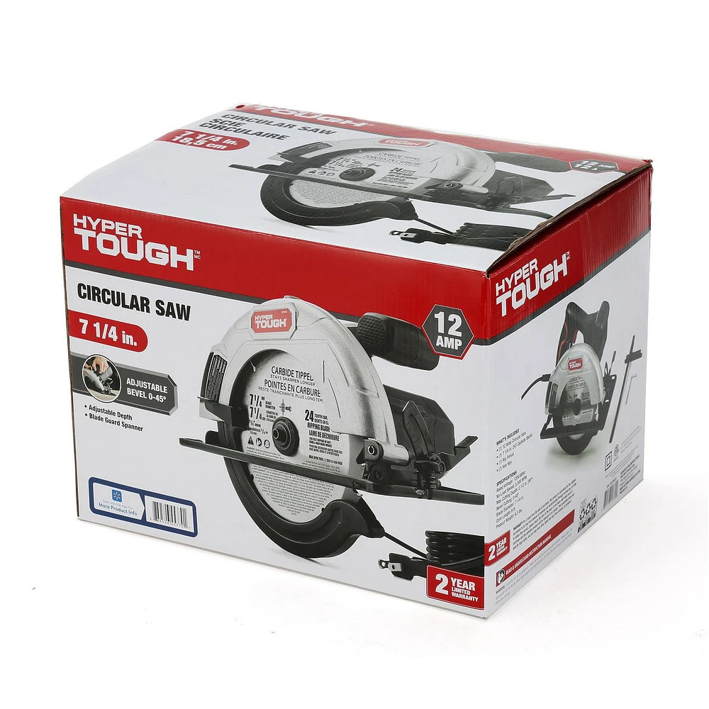 HYPER TOUGH 7 1/4 IN. CIRCULAR SAW, Ratings: 120 V, 12 Amps