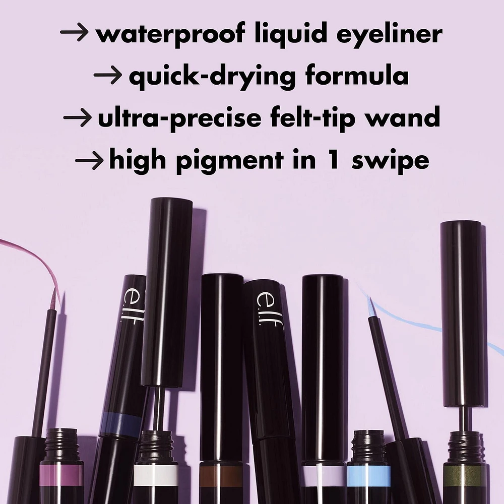 e.l.f. Cosmetics H2O Proof Inkwell Eyeliner, Precision felt-tip wand, 3.5 ml