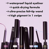e.l.f. Cosmetics H2O Proof Inkwell Eyeliner, Precision felt-tip wand, 3.5 ml