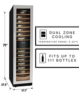 Kenmore Elite Dual Zone 111 Bottle Wine Fridge 18" Built-In/Freestanding