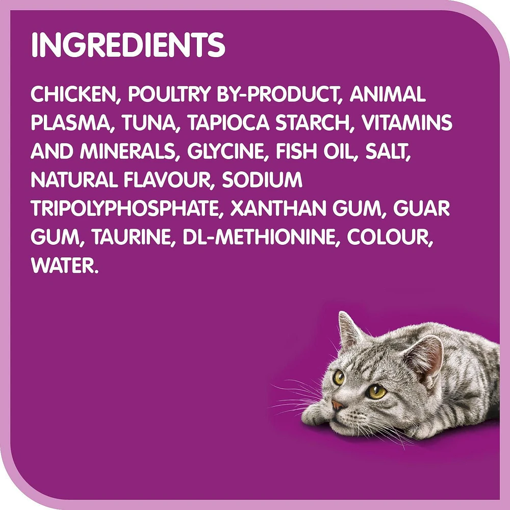 Whiskas Perfect Portions Tuna Entrée Cuts in Gravy Wet Cat Food, 75g