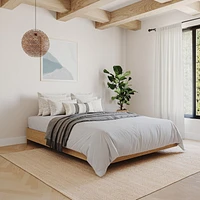 Nexera Nordik Platform Bed, Natural Maple