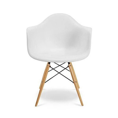 Plata Import Eiffel - Bucket Chair for Kids with Wood legs in White color