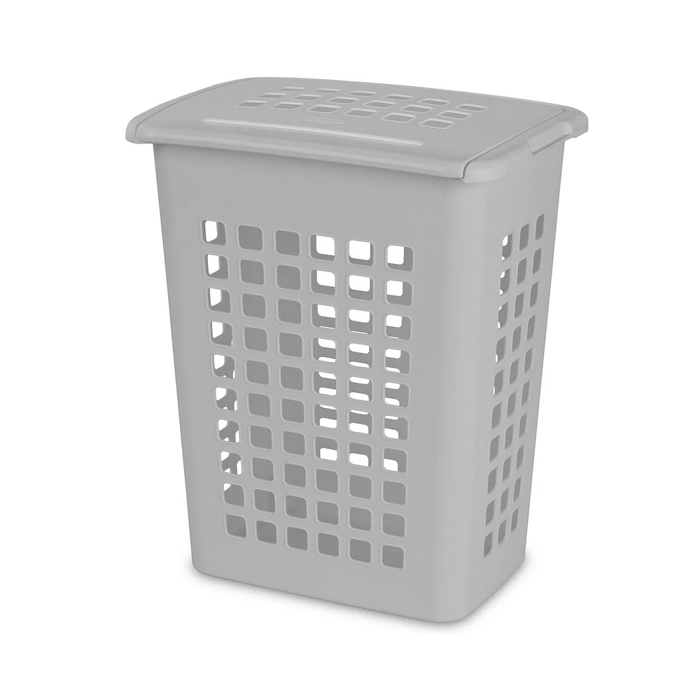 Sterilite 61L Rectangular LiftTop Laundry Hamper- Grey, 61 L