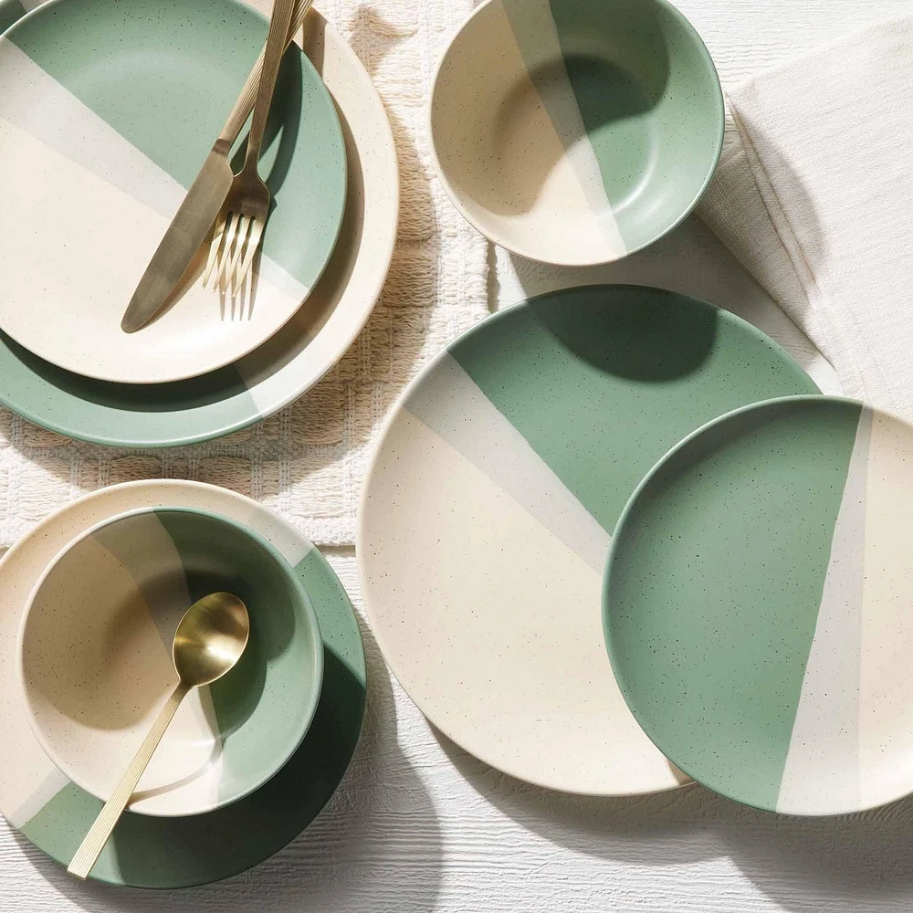 Better Homes & Gardens Sage Hayes Stoneware 12 Piece Dinnerware Set, Dinnerware Set