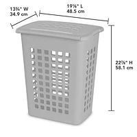 Sterilite 61L Rectangular LiftTop Laundry Hamper- Grey, 61 L