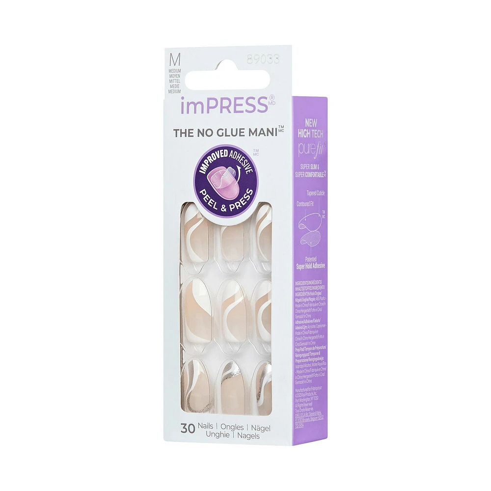 KISS ImPRESS Press-On - Fake Nails, 30 Count, Medium, Press-ons.