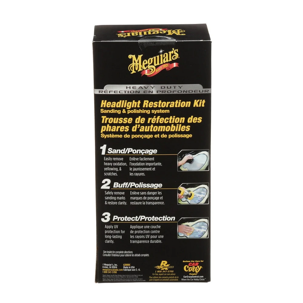 Meguiar’s® Heavy Duty Headlight Restoration Kit G3000C