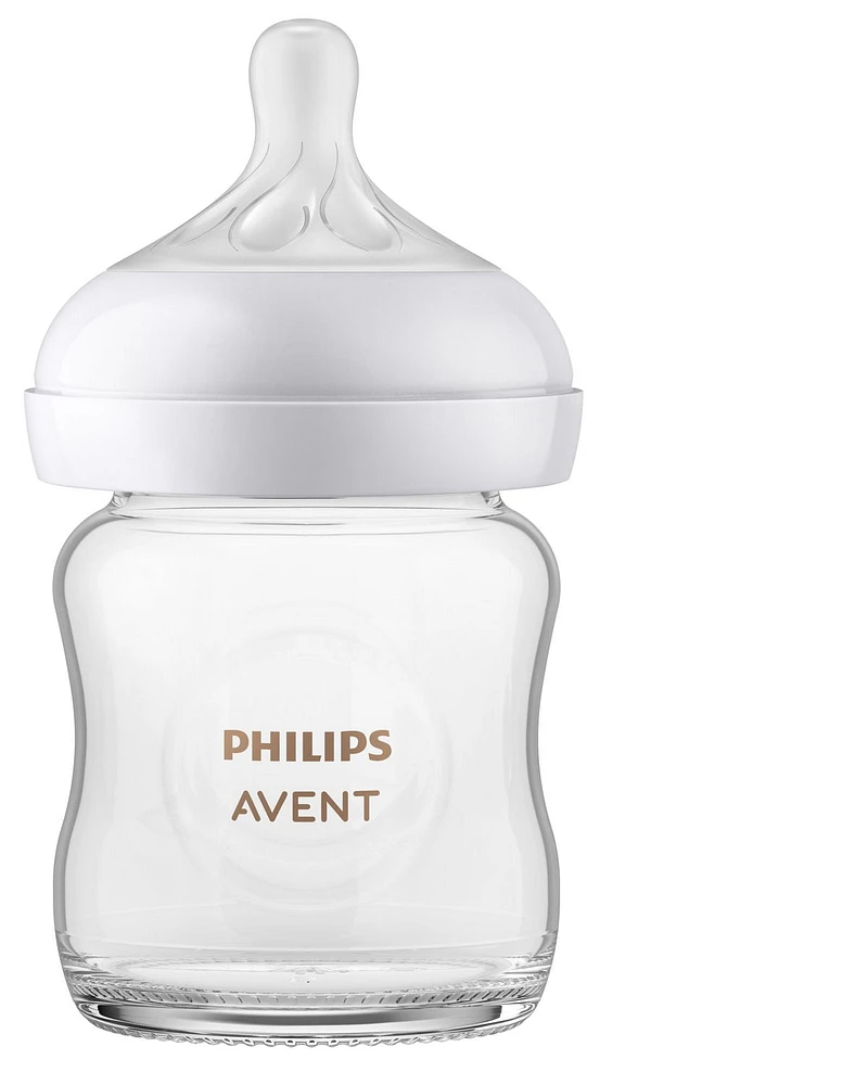 Philips Avent Glass Natural Baby Bottle with Natural Response Nipple, 4oz, 1 pack, SCY910/01, Avent Glass Natural Bottle 4oz 1pk