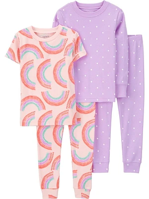 Carter's Child of Mine Toddler Girl 4 Piece PJ - Rainbow Dot