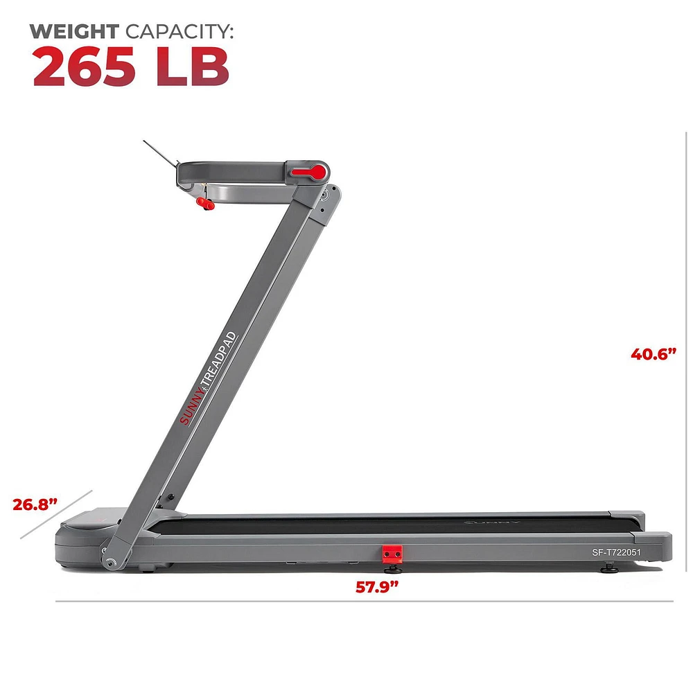 Sunny Health & Fitness Dual Walking Running Treadmill with Advanced Brushless Tech & Exclusive SunnyFit® App Enhanced Bluetooth Connectivity