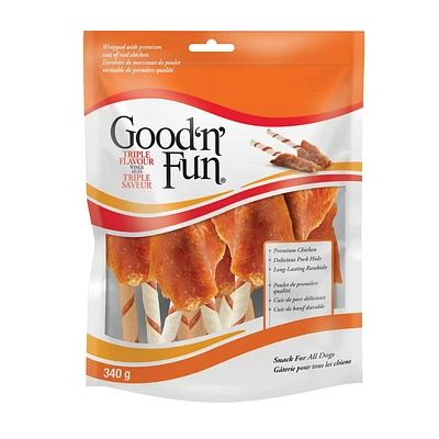 Good 'n' Fun Triple Flavour Wings, 340g, Snack for all dogs