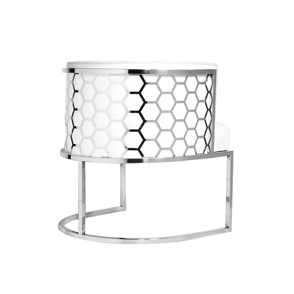 Home Gear Barrel Dining chair with Hexagon pattern back