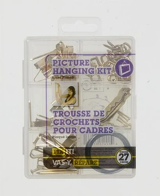 Picture Hanger Kit 27 Pieces, These traditional picture hangers offer the most economical option for all wall hangings. Good for lightweight, simple jobs.