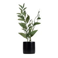 hometrends Zarina Faux Olive Tree Plant in Black Pot, 18"H x 4.5"Dia.