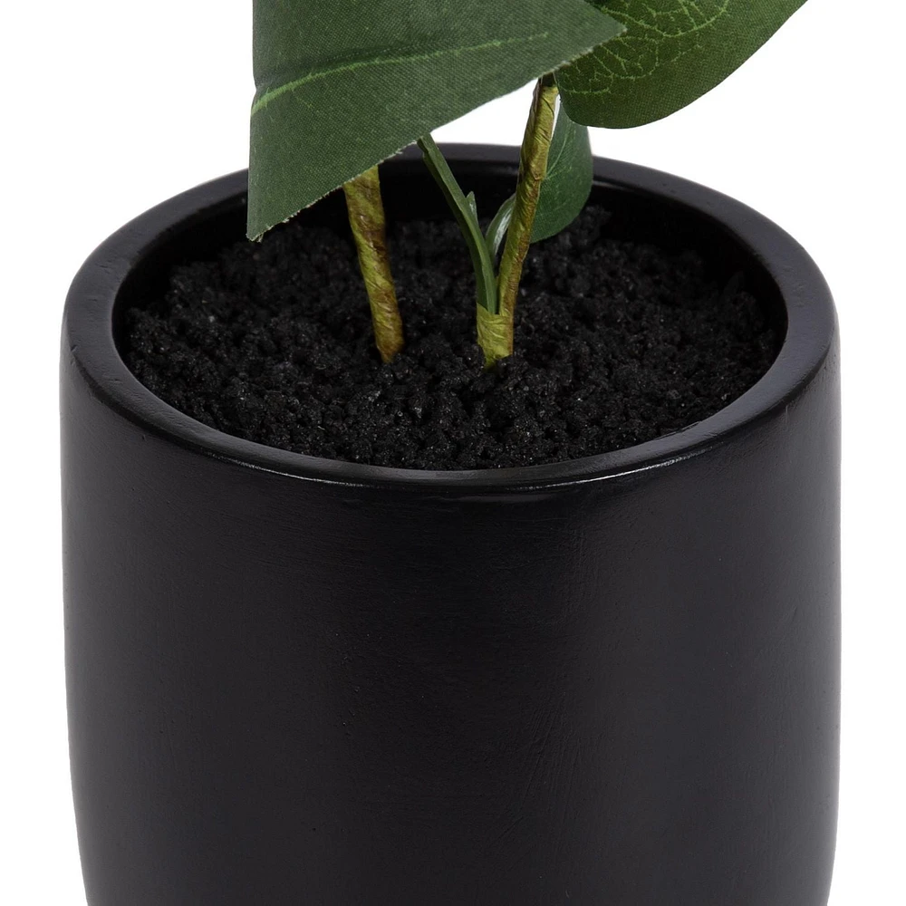 hometrends Zarina Faux Olive Tree Plant in Black Pot, 18"H x 4.5"Dia.