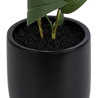 hometrends Zarina Faux Olive Tree Plant in Black Pot, 18"H x 4.5"Dia.