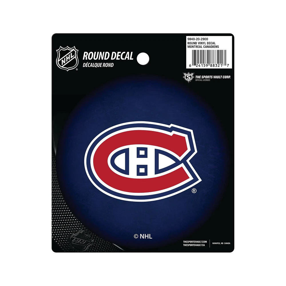 The Sports Vault Montreal Canadiens Round Vinyl Decal, Self-Adhesive