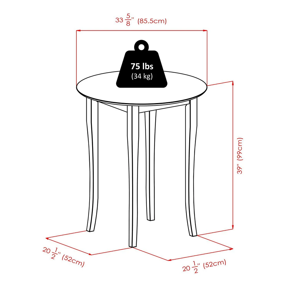 Winsome - Fiona 3PC High table & cushion seat stools