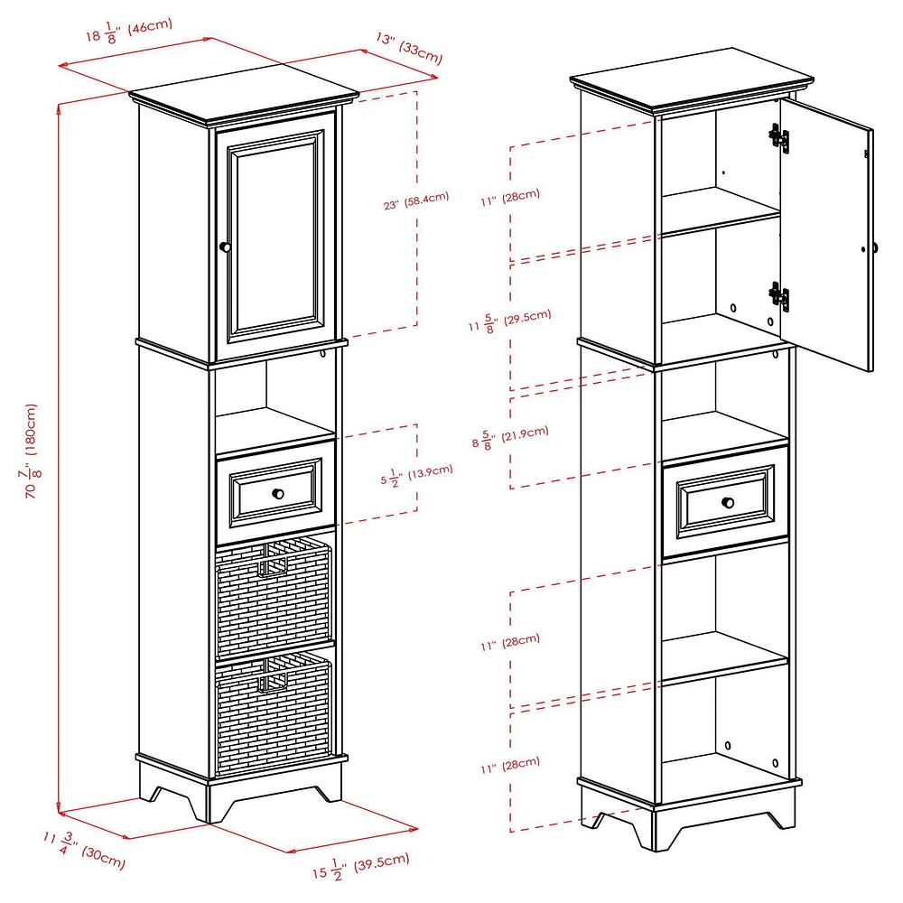 Wyatt Cabinet with drawers and baskets, item 20618