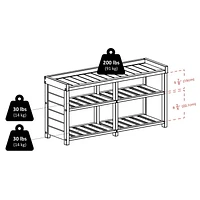 Winsome Colin Bench with Cushion Seat and Baskets - 40438