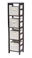 Winsome 5pc Capri Storage Set in Espresso/beige finish -92841