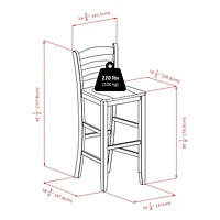 Inglewood 3pc High table & ladder back stools