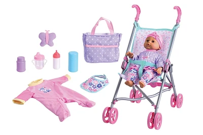 My Sweet Baby Baby Doll with Stroller Play Set