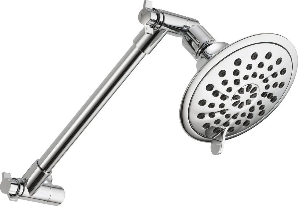 Peerless 3-Setting Shower Head with Adjustable Arm in Chrome, Touch-Clean® spray