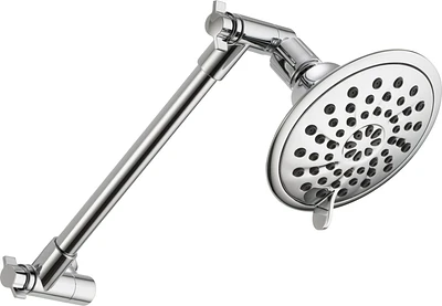 Peerless 3-Setting Shower Head with Adjustable Arm in Chrome, Touch-Clean® spray