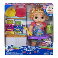 Baby Alive Happy Hungry Baby Blond Curly Hair-Bilingual