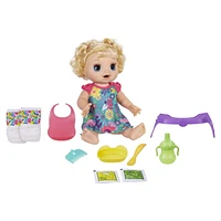 Baby Alive Happy Hungry Baby Blond Curly Hair-Bilingual