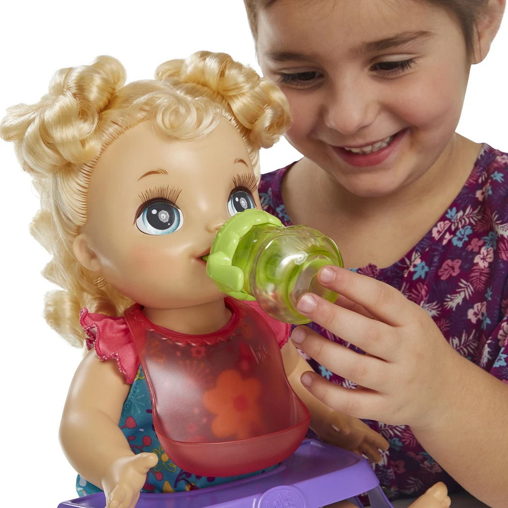 Baby Alive Happy Hungry Baby Blond Curly Hair-Bilingual