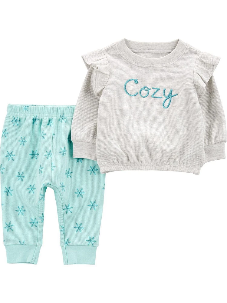 Carter's Child of Mine Baby Girls' Snowflake 2 Piece Set Sizes 0/3-24M, 0/3 - 24 Months