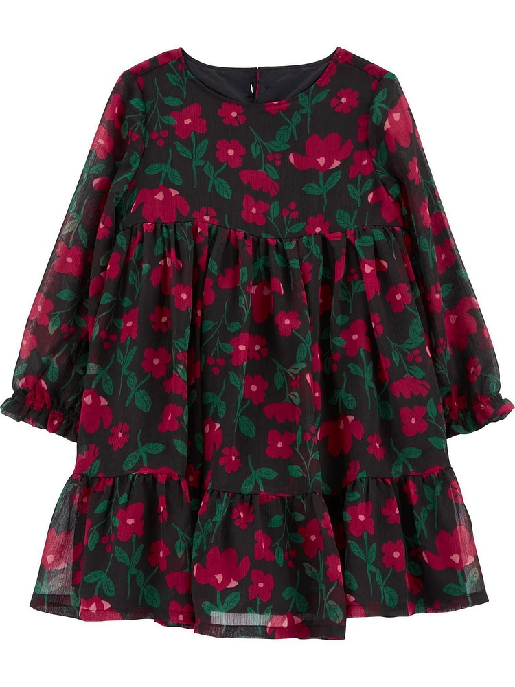 Carter's Child of Mine Toddler Girls' Black Floral Dress Sizes 2T-5T