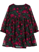 Carter's Child of Mine Toddler Girls' Black Floral Dress Sizes 2T-5T