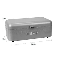 Soho Metal Bread Box, Grey