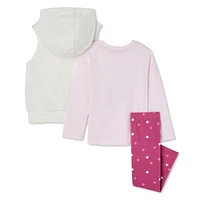 George Toddler Girls' Vest 3-Piece Set, Sizes 2T-5T