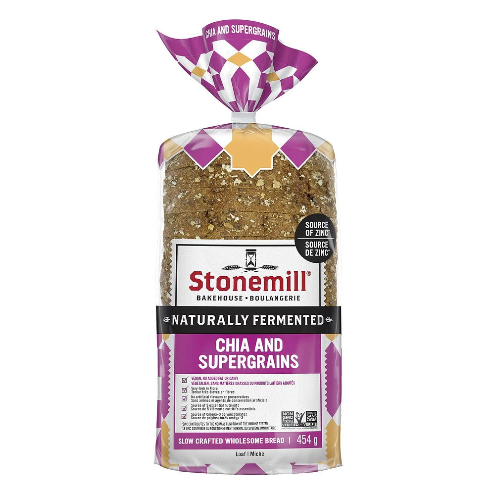 Stonemill® Honest Wellness Chia and Supergrains Sliced Bread, 454 g