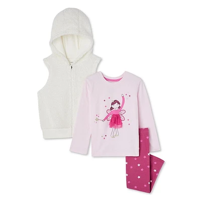 Ensemble 3 pièces avec gilet George pour petites filles Tailles 2T-5T