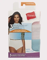 Hanes Pure Comfort Briefs, Assorted, Pack of 3, Microfiber Stretch Briefs