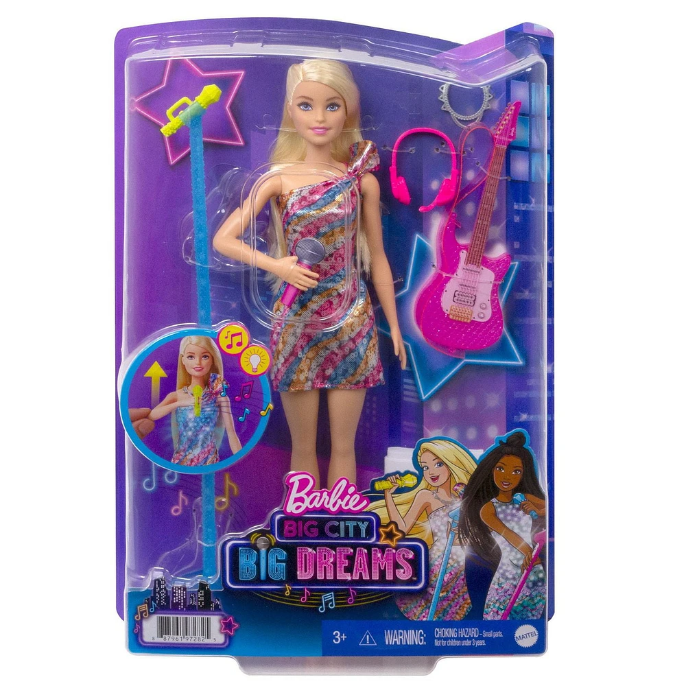 Barbie: Big City, Big Dreams Barbie “Malibu” Doll with Music Feature, 3 to 7 Years