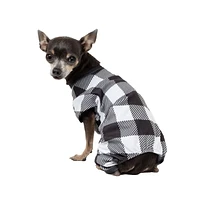 Vibrant Life Checkered Pet Holiday PJ for Pets -Dog and Cat Pajamas - Black & White