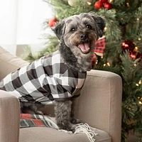 Vibrant Life Checkered Pet Holiday PJ for Pets -Dog and Cat Pajamas - Black & White