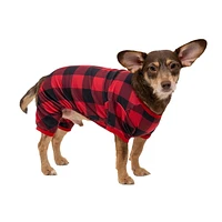 Vibrant Life Pyjama de vacances à carreaux pour animaux de compagnie – Pyjama pour chien et chat – Rouge
