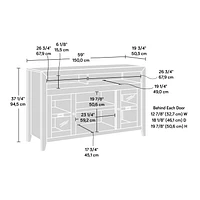 Sauder Dakota Pass Entertainment Credenza, Craftsman Oak, 419119