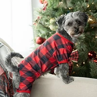 Vibrant Life Pyjama de vacances à carreaux pour animaux de compagnie – Pyjama pour chien et chat – Rouge