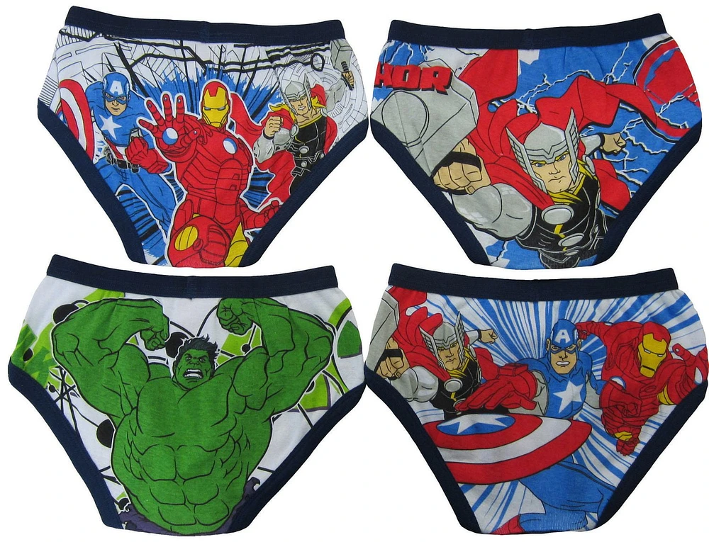 Paquet de 4 caleçons Marvel Avengers pour garçons Tailles 4-8
